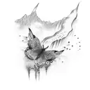 waterfall tattoo design idea