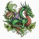 thistle dragon with celtic   tattoo design idea