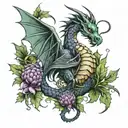 thistle dragon with celtic   tattoo design idea