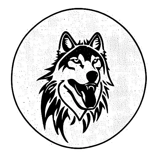 steampunk full-body wolf tattoo design idea