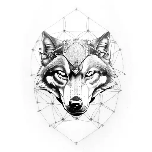 steampunk wolf tattoo design idea