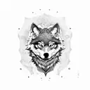 steampunk wolf tattoo design idea