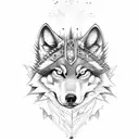steampunk wolf tattoo design idea