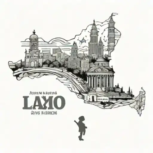 The outline of the state of San Luis Potosí, Mexico but on the inside filled with things that represent Houston Texas  tattoo design idea