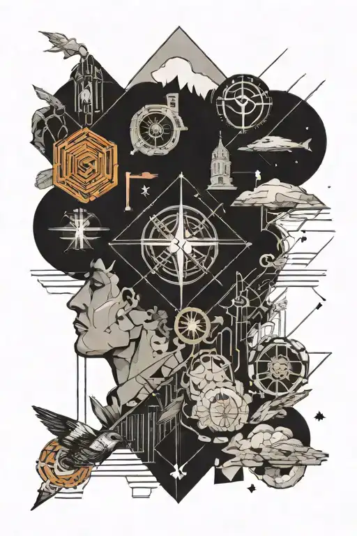 Medic, Weather, Film, Food themed album cover tattoo design idea