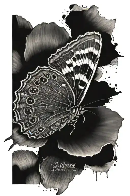 butterfly with fingerprint tattoo design idea