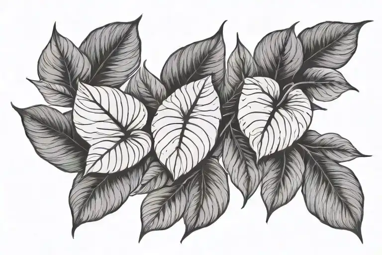Plant leaves tattoo design idea