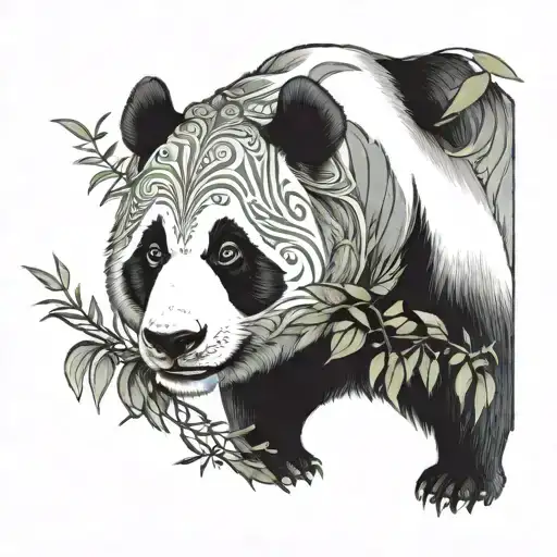 Panda bear tattoo design idea