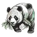 Panda bear tattoo design idea
