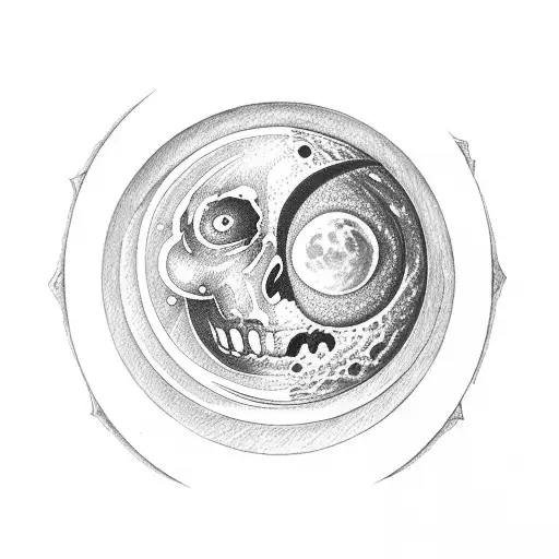 the moon and the letter a combination, a gothic design, an old style drawing, a moon tattoo design idea