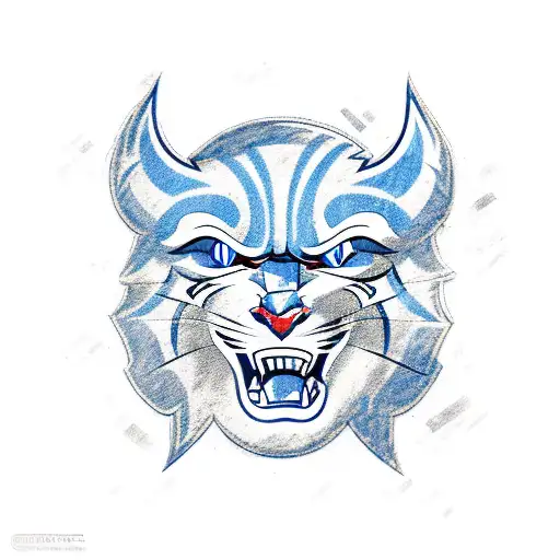 Combine the logos of the Tennessee Titans, Kentucky Wildcats, and Dallas Cowboys in a dynamic and unique way tattoo design idea