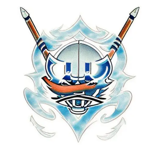 Combine the logos of the Tennessee Titans, Kentucky Wildcats, and Dallas Cowboys in a dynamic and unique way tattoo design idea