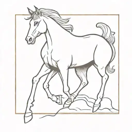 A minimalist tattoo design of a centaur enjoying a night out on the town tattoo design idea