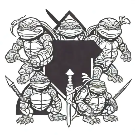 ninja turtles all tattoo design idea