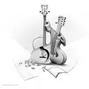 Guitar strings transforming into a biblical scripture tattoo design idea