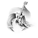 Guitar strings transforming into a biblical scripture tattoo design idea