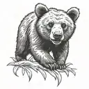 bear cub tattoo design idea