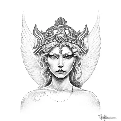 Themis s the goddess and personification of justice, divine order, law, and cust tattoo design idea