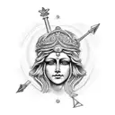 Themis s the goddess and personification of justice, divine order, law, and cust tattoo design idea
