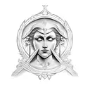 Themis s the goddess and personification of justice, divine order, law, and cust tattoo design idea