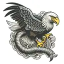 EAGLE EATING SNAKE  tattoo design idea