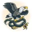 EAGLE EATING SNAKE  tattoo design idea