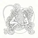 mix of gemini and capricorn elements incorporated tattoo design idea