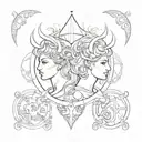 mix of gemini and capricorn elements incorporated tattoo design idea