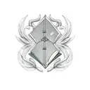 Magical bookshelf filled with floating spell books tattoo design idea