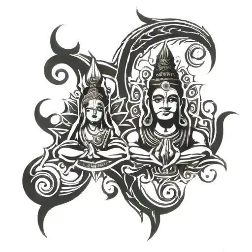 Mahadev trishul and damru tattoo design idea