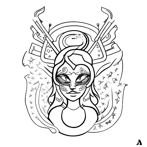 deusa Diana tattoo design idea