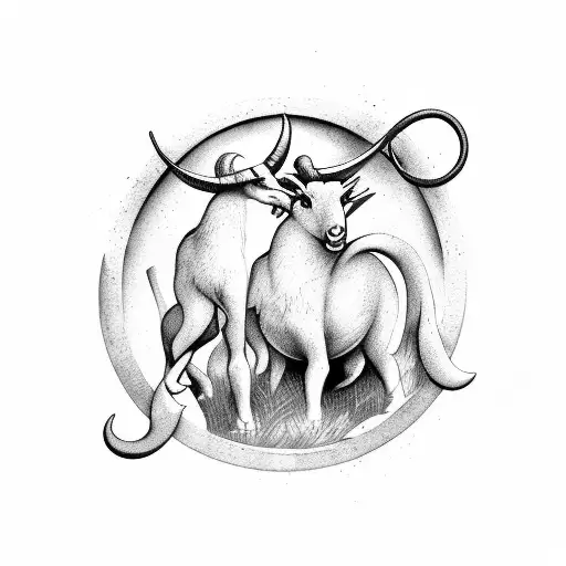 aries and pisces tattoo design idea