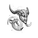 aries with pisces tattoo design idea