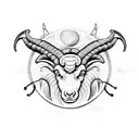 aries horns with pisces tattoo design idea