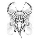 aries horns with pisces tattoo design idea