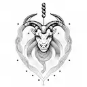 aries horns with pisces tattoo design idea