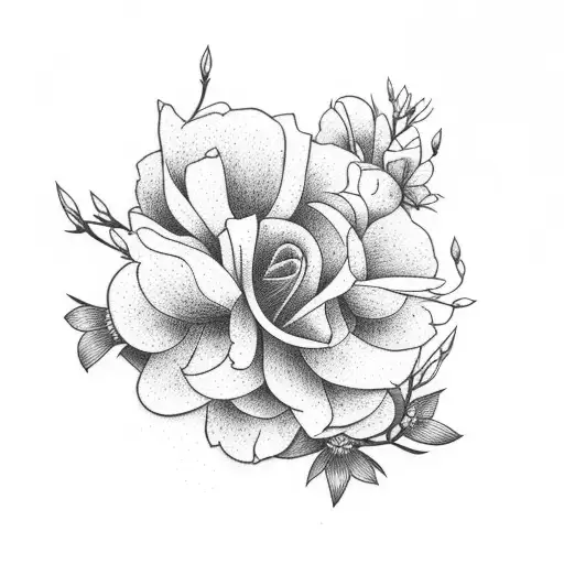 sentences with azalea flowers tattoo design idea