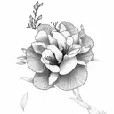 sentences with azalea flowers tattoo design idea