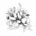 sentences with azalea flowers tattoo design idea