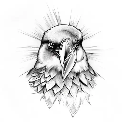 Full body Raven bird tattoo design idea