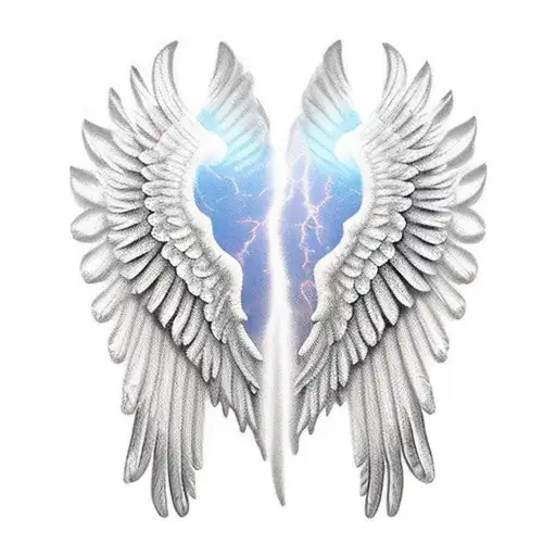 motorcycle angel wings memorial clouds sunshine  tattoo design idea