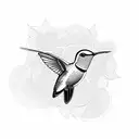 hummingbird and flowers tattoo design idea