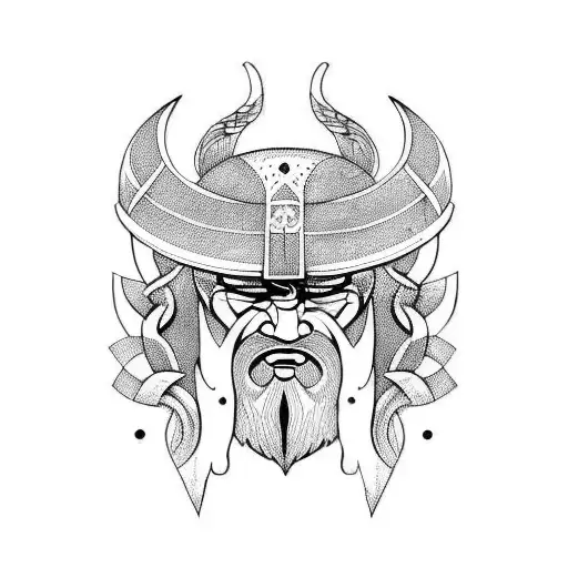 Viking with Nordic stuff tattoo design idea