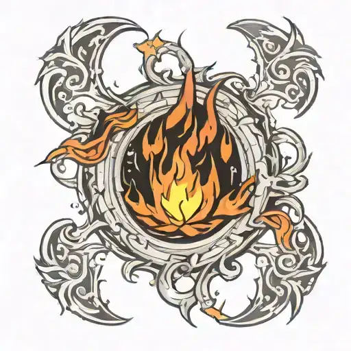 the fire ring tattoo design idea