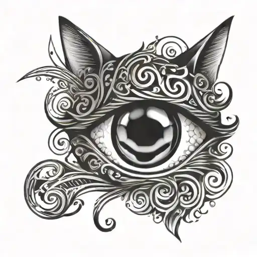 cat eye evil eye tattoo design idea
