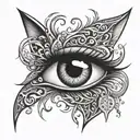 cat eye evil eye tattoo design idea