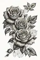 roses with floral patterns tattoo design idea