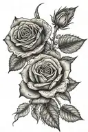 roses with floral patterns tattoo design idea