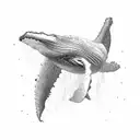 humpback whale watching tattoo design idea