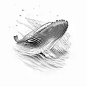 humpback whale watching tattoo design idea